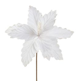 Flor Decorativa Poinsetia Branco