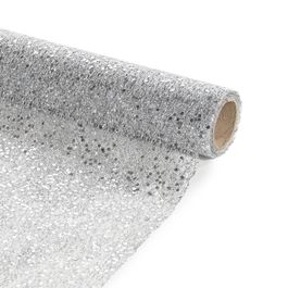 Tela Com Glitter Prata