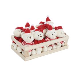 Urso Decorativo Com Suéter Branco / Vermelho