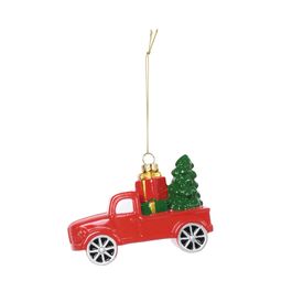 Enfeite Para Pendurar Carrinho Vermelho / Verde