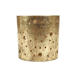 Porta Velas Metal Ouro