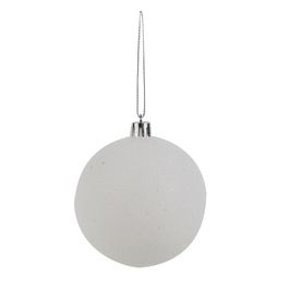 Enfeite Bola Com Glitter Branco