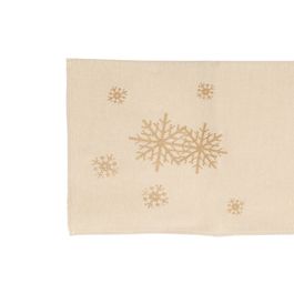 Caminho De Mesa Com Floco De Neve Bege