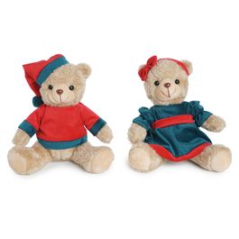 Urso Decorativo Com Gorro Marrom / Verde