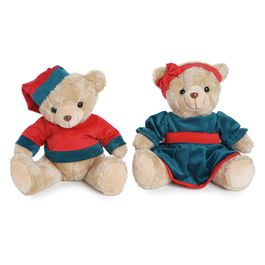 Urso Decorativo Com Gorro Marrom / Verde