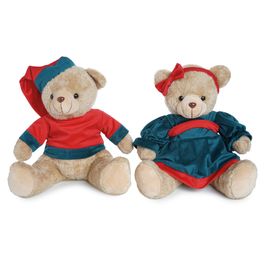 Urso Decorativo Com Gorro Marrom / Verde