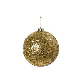 Enfeite Bola Com Glitter Ouro