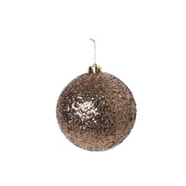 Enfeite Bola Com Glitter Marrom