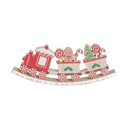 Trem Decorativo Com Gingerbread Vermelho / Marrom