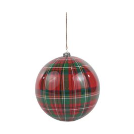 Enfeite Bola Xadrez Vermelho