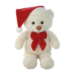 Urso De Pelucia Com Laço Marfim / Vermelho