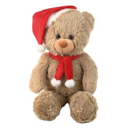 Urso De Pelucia Com Laço Marrom / Vermelho