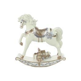 Cavalo Em Resina Creme / Ouro