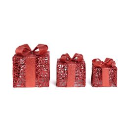 Caixa De Presente Decorativa Com Led Vermelho