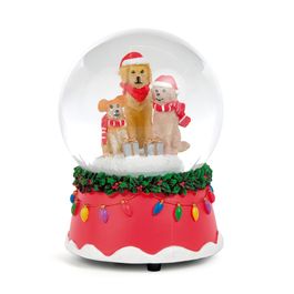 Globo De Agua Natalino Branco / Dourado