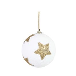 Enfeite Bola Com Estrelas Branco