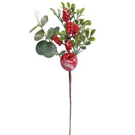 Pick Decorativo Com Frutas E Folhas Vermelho