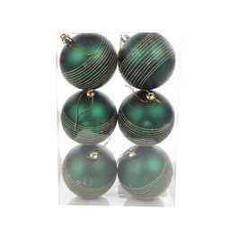 Enfeite Bola Listrada Verde Escuro