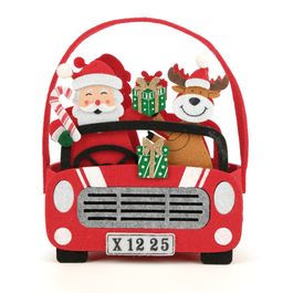 Bolsa De Feltro Com Alça Branco / Vermelho