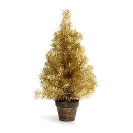 Mini Arvore De Natal Com Vaso Ouro