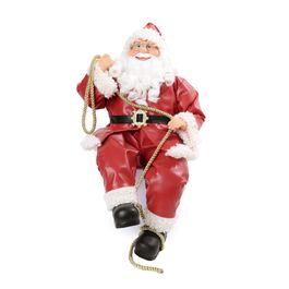 Papai Noel Decorativo Com Corda Vermelho / Branco