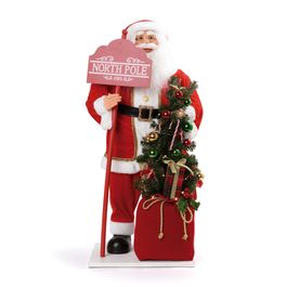 Papai Noel Decorativo Com Som E Movimento Vermelho / Branco