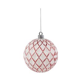 Enfeite Bola Com Detalhe Branco