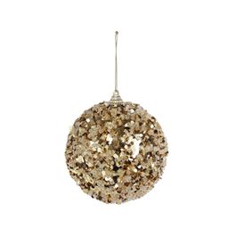 Enfeite Bola Com Glitter Ouro