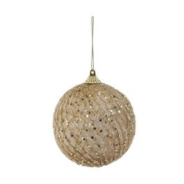 Enfeite Bola Com Glitter Ouro