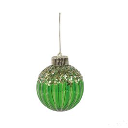 Enfeite Bola Com Glitter Verde