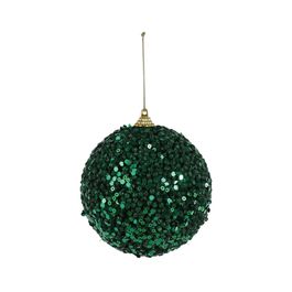 Enfeite Bola Com Glitter Verde