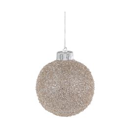 Enfeite Bola Com Glitter Champagne