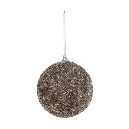 Enfeite Bola Com Glitter Champagne