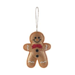Enfeite Para Pendurar Gingerbread Marrom / Branco