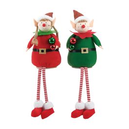 Elfo Decorativo Sentado Verde / Vermelho