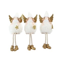 Anjo Decorativo Em Resina Branco / Ouro