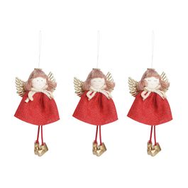 Enfeite Para Pendurar Anjo Vermelho e Ouro