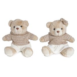 Mini Urso De Pelucia Com Roupa Marrom