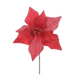 Flor Decorativa Poinsetia Vermelho