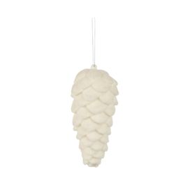 Enfeite Para Pendurar Pinha Creme