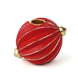 Suporte Vela Resina Vermelho / Ouro