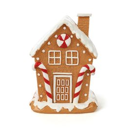 Enfeite Decorativo Casa Gingerbread Bege / Vermelho