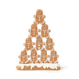 Enfeite Decorativo Pirâmide Gingerbread Bege / Branco