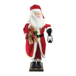 Papai Noel Decorativo Com Urso Vermelho / Branco