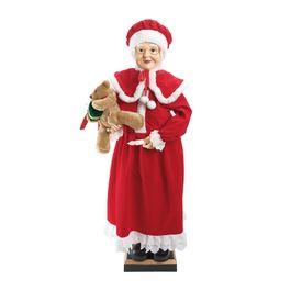 Mamae Noel Decorativo Com Urso Branco / Vermelho