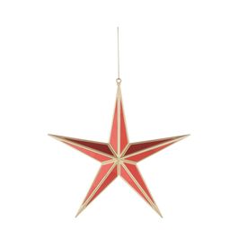 Enfeite Para Pendurar Estrela Vermelho / Ouro