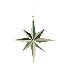 Enfeite Para Pendurar Estrela Verde / Ouro