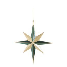 Enfeite Para Pendurar Estrela Verde / Ouro