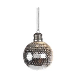 Enfeite Bola Com Led Prata