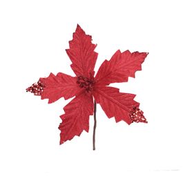 Flor Decorativa Poinsetia Vermelho